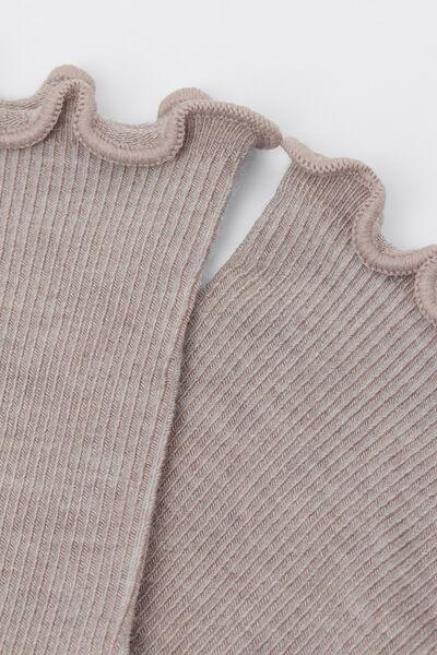 Beige Short Cashmere Socks, 5501_475D, medium