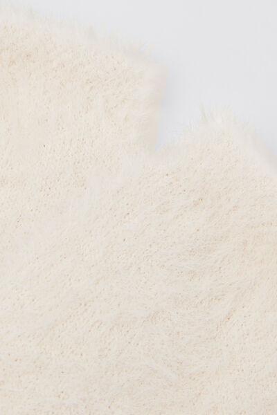 White Short Fluffy Cashmere Socks, 5501_476D, large image number 2