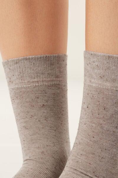 Beige Wide Edge Cashmere Socks, 5501_201D, medium