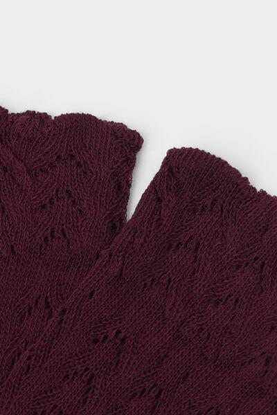 Burgundy Openwork Socks, 5501_174D, large image number 1