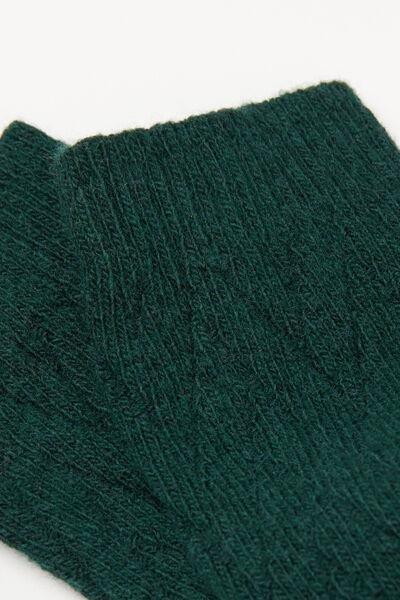 Green Patterned Cashmere Socks, 5501_471D, large image number 1