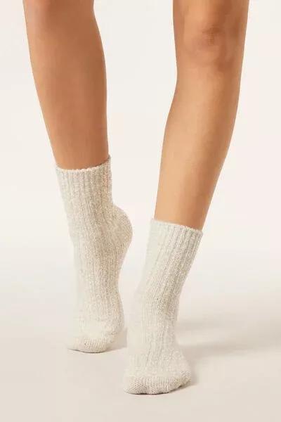 White Micro Sequinned Short Socks, 5501_490D, large image number 0