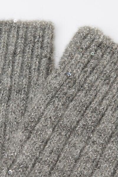 Grey Micro Sequinned Socks, 5501_492D, large image number 2