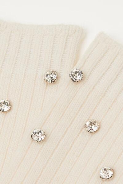 White Gemstone Detail Wool Socks, 5501_490D, large image number 2