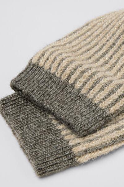 Grey Glitter Detail Cashmere Socks, 5501_506D, large image number 1