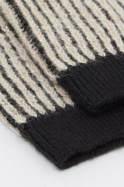 Black Glitter Detail Cashmere Socks, 5501_507D, large image number 2