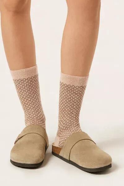 Pink Cashmere Glitter Socks, 5501_505D, large image number 1