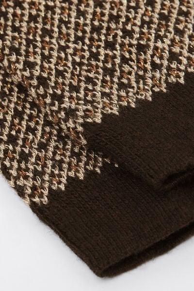 Brown Cashmere Glitter Socks, 5501_510D, large image number 1