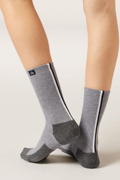 Grey Trekking Short Cotton Socks, 5501_259D, large image number 0