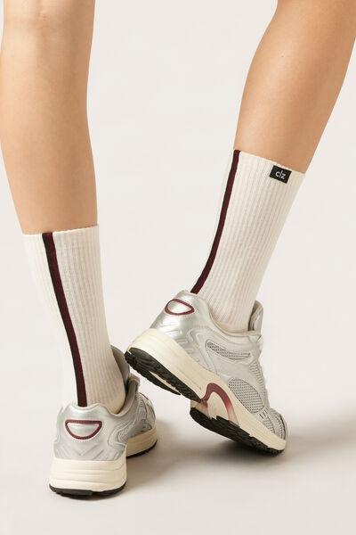 White Trekking Short Cotton Socks, 5501_463D, medium