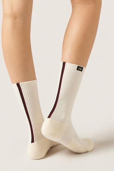 White Trekking Short Cotton Socks, 5501_463D, large image number 1