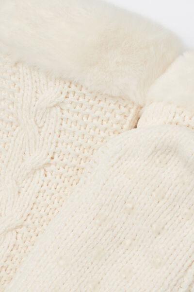 White Soft Double Non-Slip Cashmere Socks, 5501_463D, large image number 2