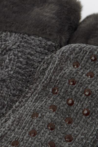 Grey Soft Double Non-Slip Cashmere Socks, 5501_473D, large image number 2