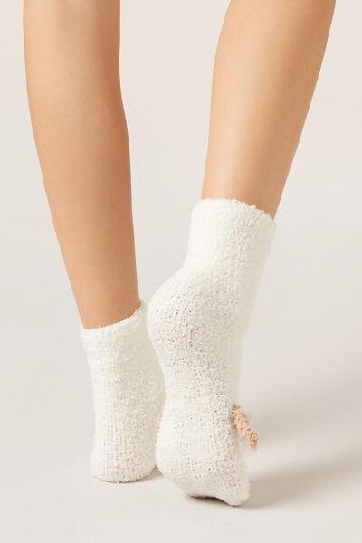 White Puppy Face Soft Non-Slip Socks, 5501_532D, medium