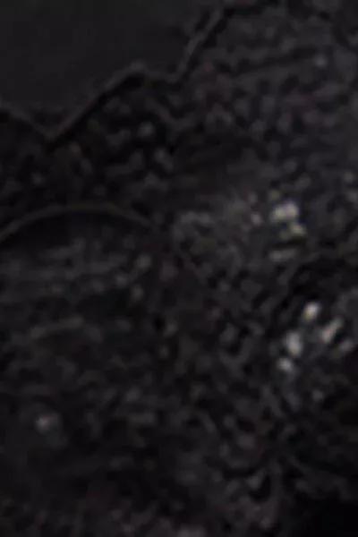 BLACK Lace Frill Invisible Socks, 5501_085D, large image number 2