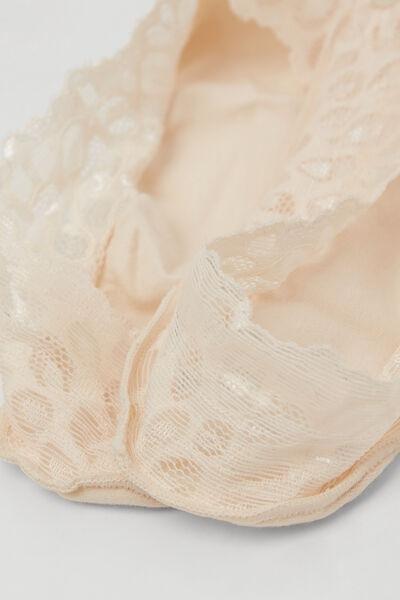 Beige Silk Lace  Frill Invisible Socks, 5501_534D, large image number 2