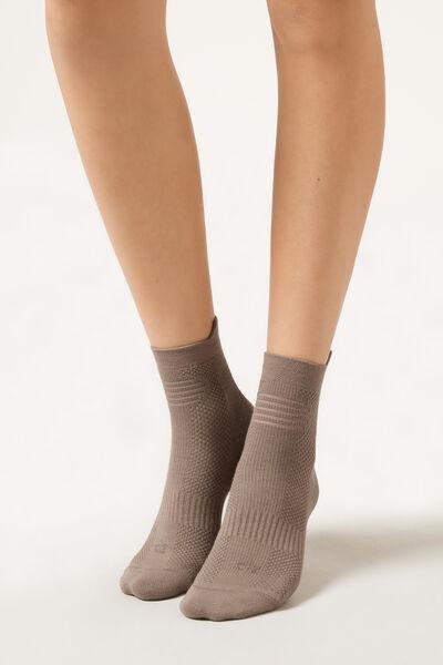 Brown Non-Slip Cotton Pilates Socks, 5501_602D, large image number 0