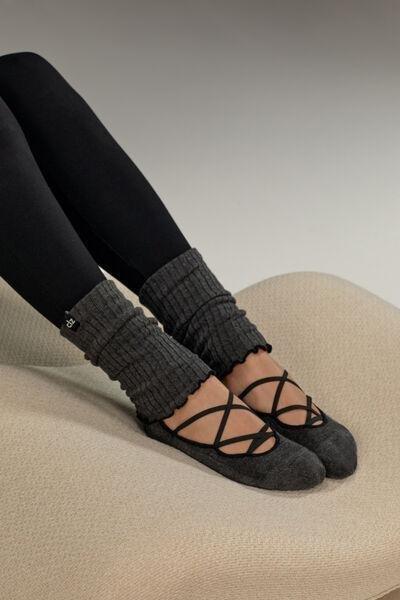 Grey Ribbed Non-Slip Ribbed Pilates Socks, 5501_537D, large image number 0