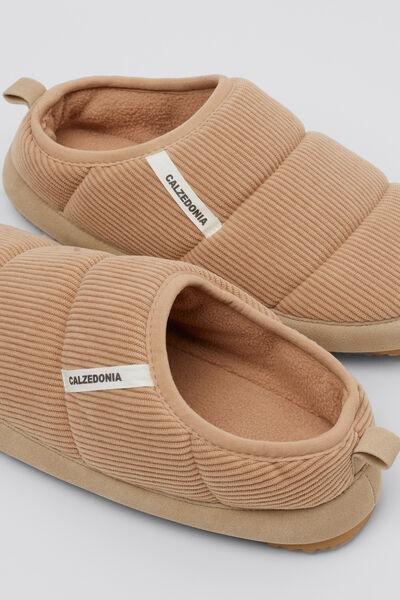 Beige Puffy Soft Indoor Slippers, 5501_543D, large image number 2