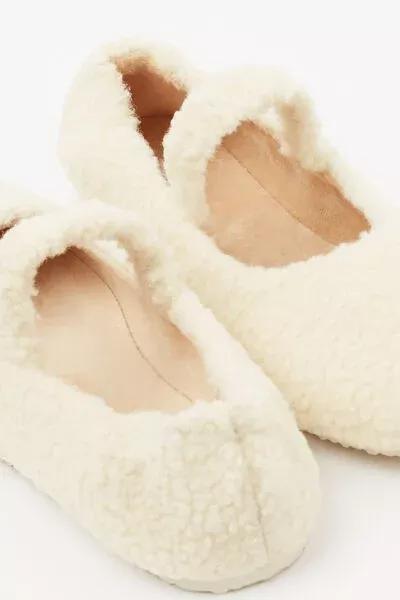 White Non-Slip Rubber Sole Indoor Slippers, 5501_598D, large image number 2