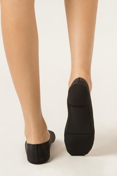 Black Padded Reinforced Invisible Socks, 5501_535D, large image number 1