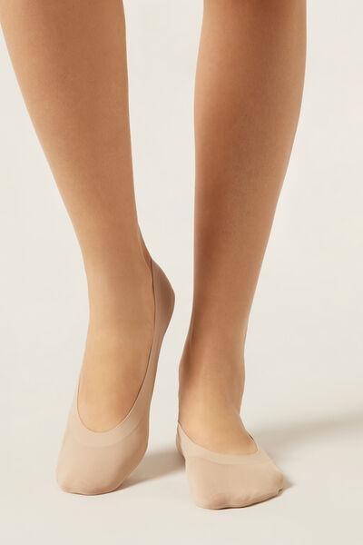 Beige Padded Reinforced Invisible Socks, 5501_536D, large image number 0