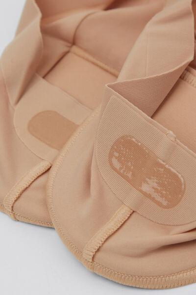 Beige Padded Reinforced Invisible Socks, 5501_536D, large image number 2
