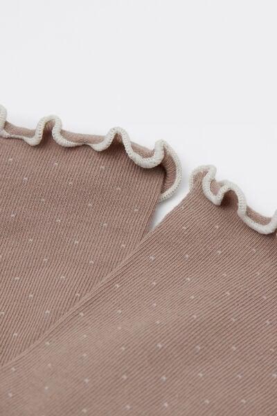 Grey Micro Polka Dot Cotton Socks, 5501_357D, medium