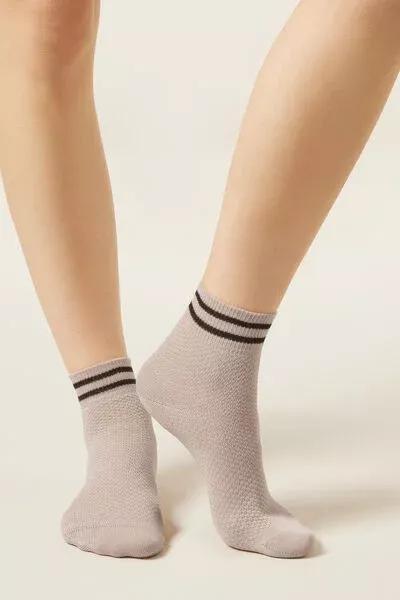 Beige Sporty Cotton Socks, 5501_172D, medium