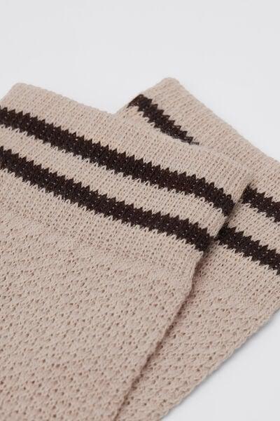Beige Sporty Cotton Socks, 5501_172D, medium