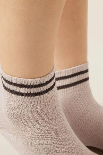 Beige Sporty Cotton Socks, 5501_172D, large image number 2