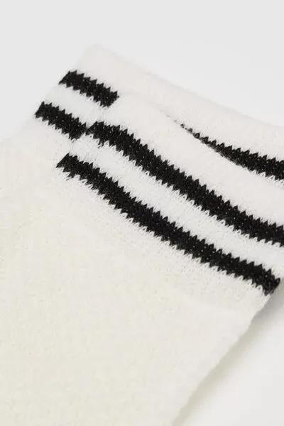 Cream Sporty Cotton Socks, 5501_297D, large image number 1