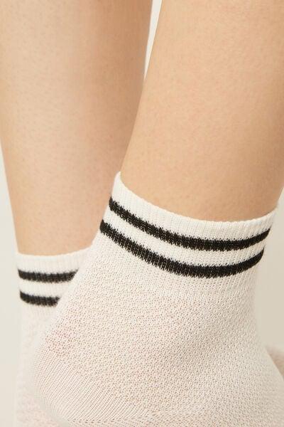 Cream Sporty Cotton Socks, 5501_297D, large image number 2
