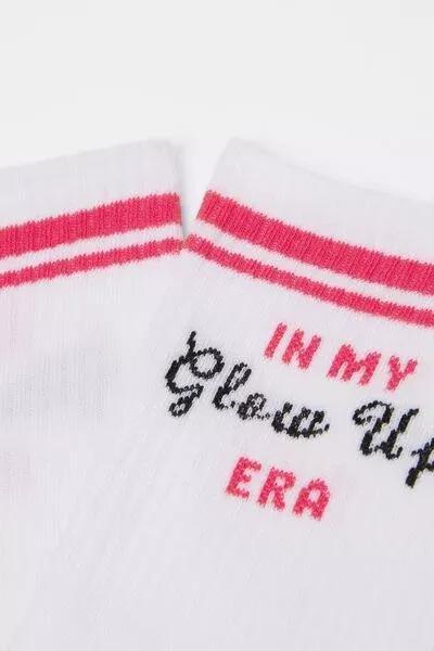 White Short Cotton Socks, 5501_639D, large image number 1