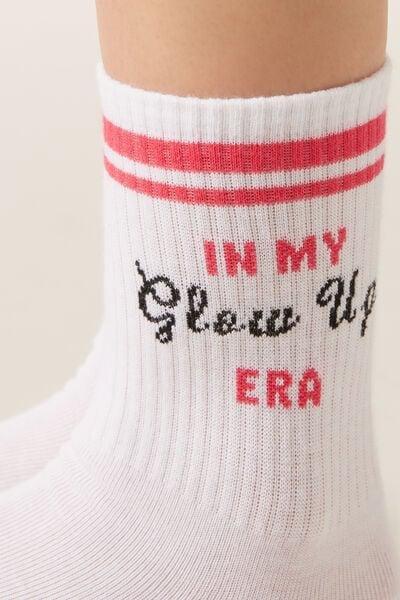 White Short Cotton Socks, 5501_639D, large image number 2