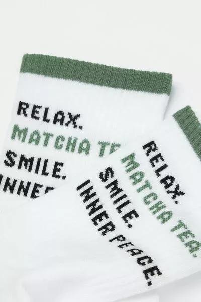 White Wellness Text Cotton Socks, 5501_640D, medium