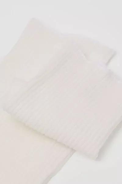 White Ribbed Cotton Socks, 5501_9197, large image number 1
