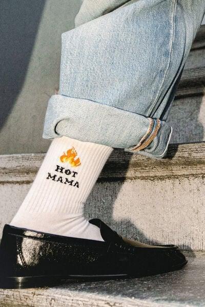 White Soft Ribbed Short Cotton Socks, 5501_647D, large image number 0