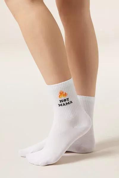 White Soft Ribbed Short Cotton Socks, 5501_647D, large image number 1