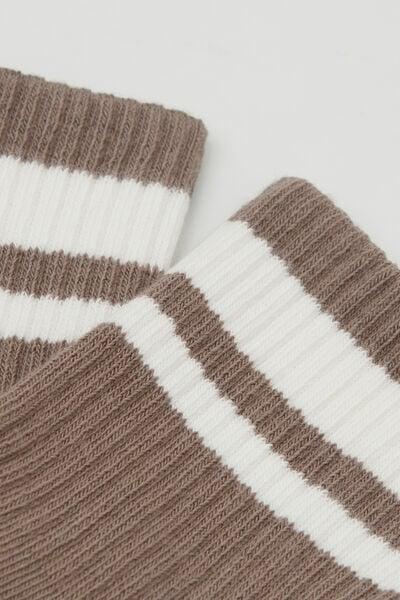Beige Sport Cotton Socks, 5501_602D, large image number 1