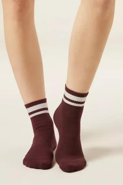 Burgundy Sport Cotton Socks, 5501_648D, large image number 0