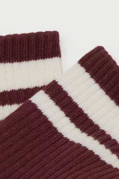 Burgundy Sport Cotton Socks, 5501_648D, large image number 1