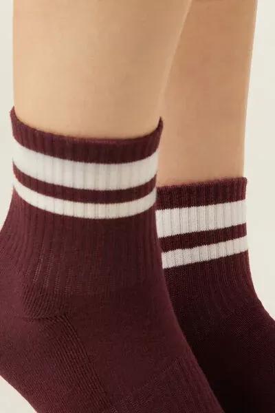 Burgundy Sport Cotton Socks, 5501_648D, medium