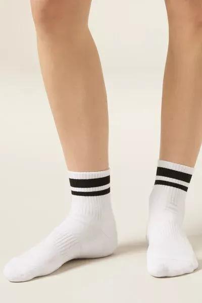 White Sport Cotton Socks, 5501_9197, medium