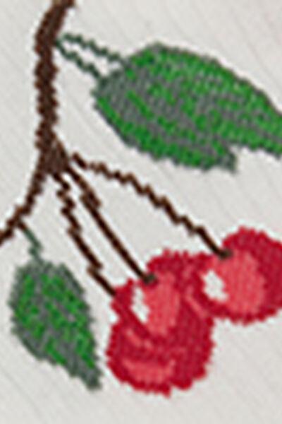 Cream Food-Patterned Cotton Socks, 5501_659D, large image number 4