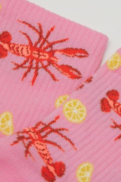 Pink Food-Patterned Cotton Socks, 5501_662D, large image number 2
