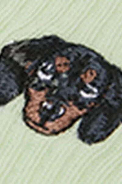 Green Embroidered Cotton Socks, 5501_666D, large image number 4