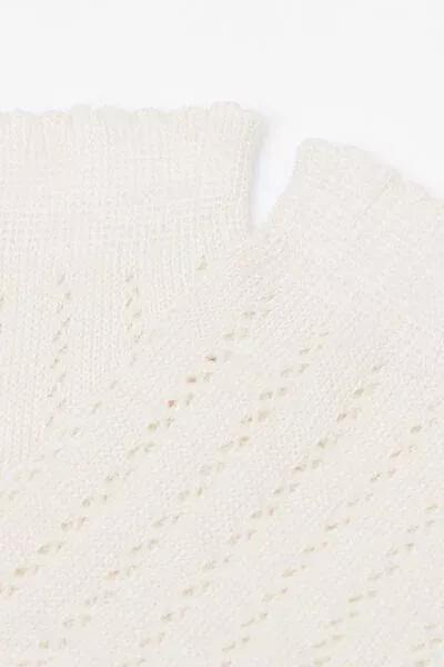 Ivory Openwork Cotton Socks, 5501_163D, large image number 1
