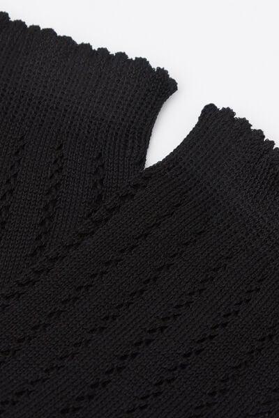 Black Openwork Cotton Socks, 5501_460D, large image number 2