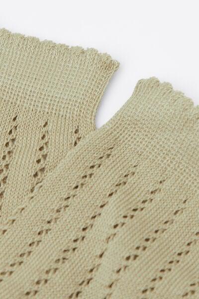 Green Openwork Cotton Socks, 5501_642D, medium